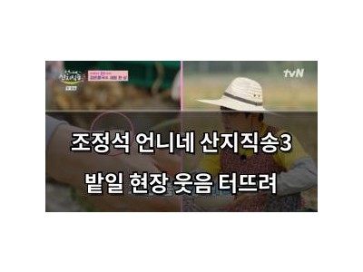 조정석 언니네 산지직송3 밭일 현장 웃음 터뜨려